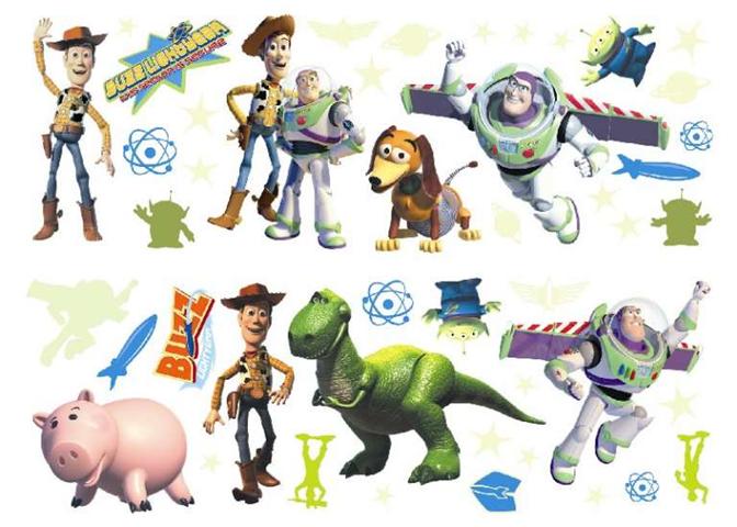 25 ADESIVI da MURO TOY STORY BUZZ E WOODY...STICKERS