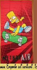 Telo Mare Piscina Bart Simpson Rosso
