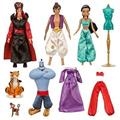 Disney Store Set regalo gigante bambole 18 cm Aladdin Jasmine Genio deluxe