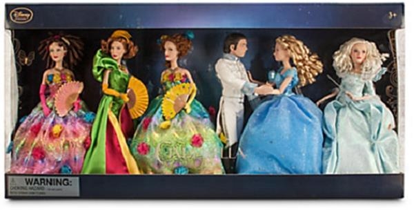 DISNEY STORE SET 6 BAMBOLE BARBIE CENERENTOLA Cinderella Doll Set Live Action
